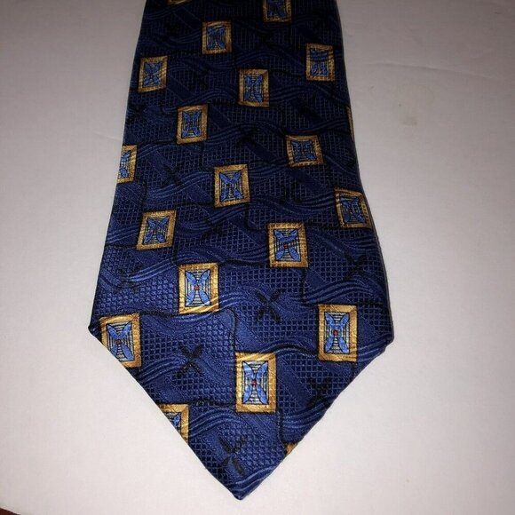 Lot of 2 Robert Talbott Best Of Class Blue Gold Wine 100% Silk Neck Ties USA - Picture 2 of 11